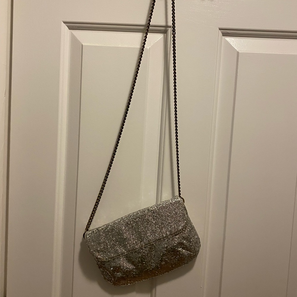 Silver sequin purse